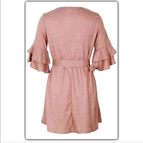 Sierras Boutique Blush Pink Knit Dress - Picture 4 of 6